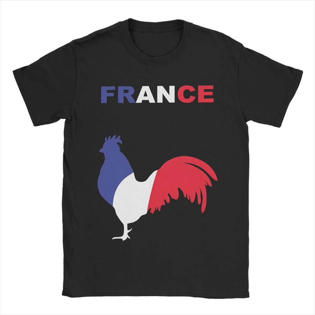 French Rooster France Flag Tshirts For Unisex Novelty 100 Cotton Tees Round Collar Short Sleeve T Shirts Big Size Tops