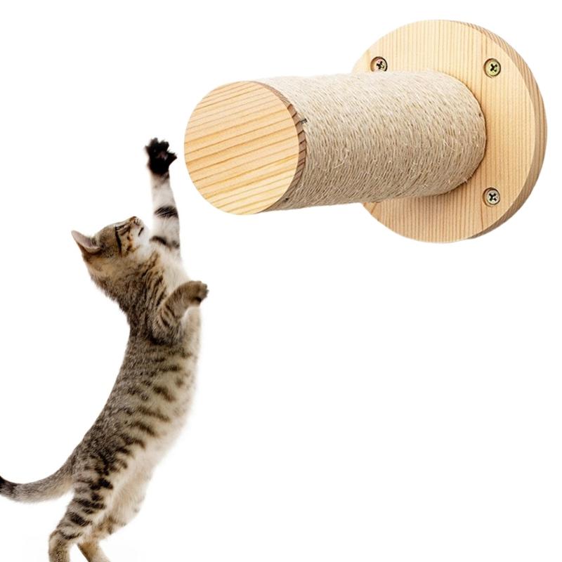 Угловая система полок для кошек Вертикальные полки-лестницы Пространство с усиленной деревянной панелью Надежная настенная установка