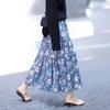 Women's Flowy Printed A-Line Midi Skirt