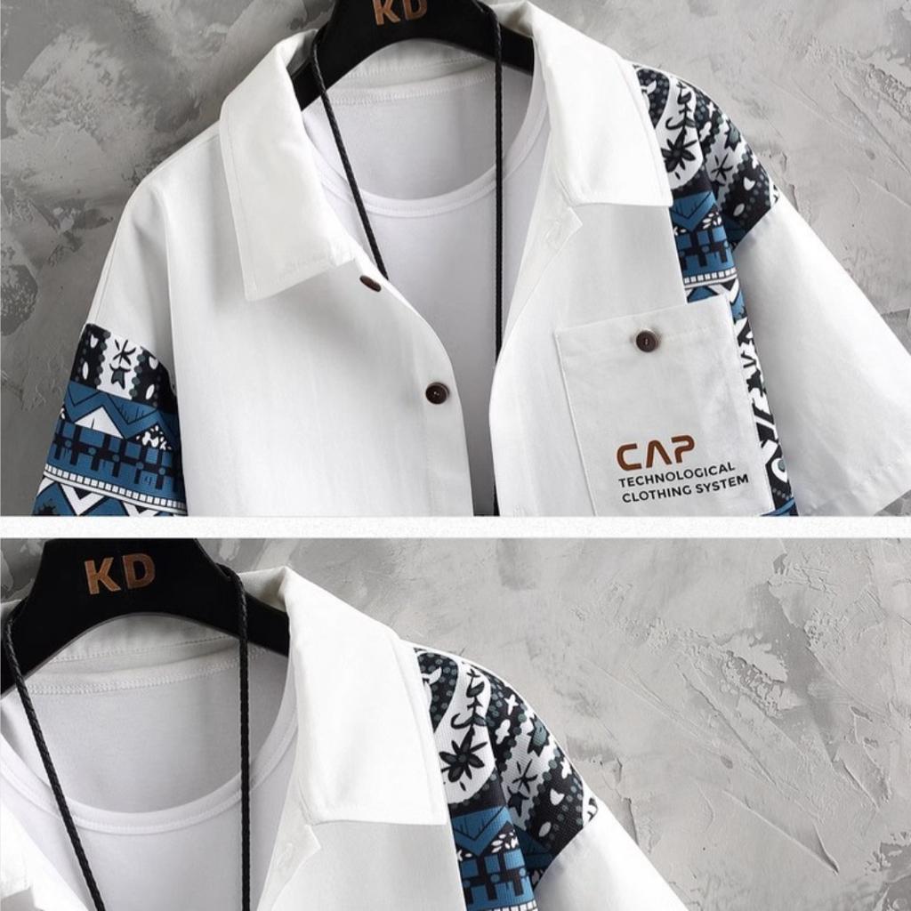 Модная мужская рубашка с короткими рукавами, костюм, мужской летний дизайн, повседневные спортивные шорты с принтом, одежда из двух предметов