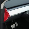 8Pcs Red Carbon Fiber Dashboard Panel Trim Cover For Tesla Model 3 Y 2017-