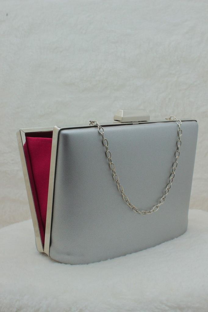 Women's Stylish and Useful Evening Dress Bag Evening Dress Bag Clutch Portfolio Strap Shoulder and Hand Bag Fabric Silver 2023