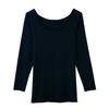 Gunze Kirei Labo Seamless Warmer Inner Black Size LL Shirt, Heat-Generating, 3/4 Sleeve, Women's, (New Model),