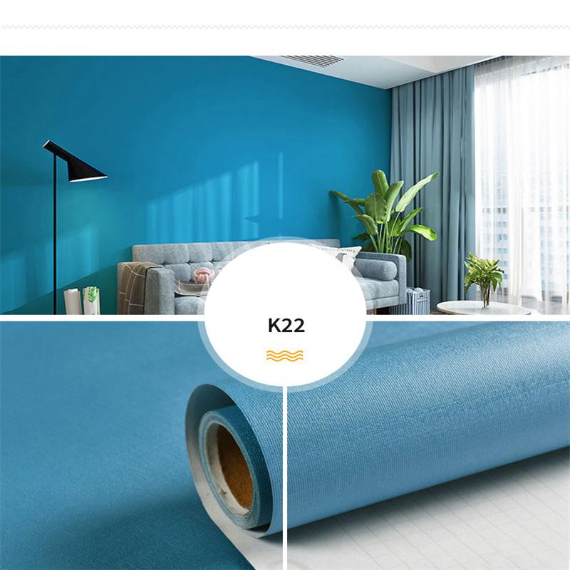 Solid Color Self-adhesive Simple Warm Bedroom Living Room Decor Waterproof Background Wall Paper Furniture Renovation