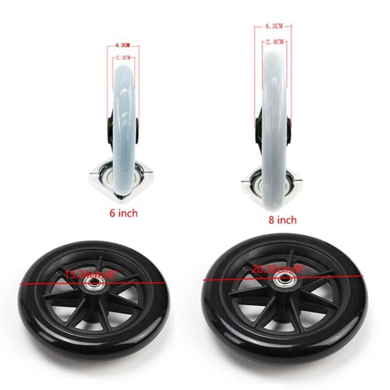 2 шт. 6/8-дюймовые колесные диски для инвалидной коляски, сменные сплошные шины, износостойкие