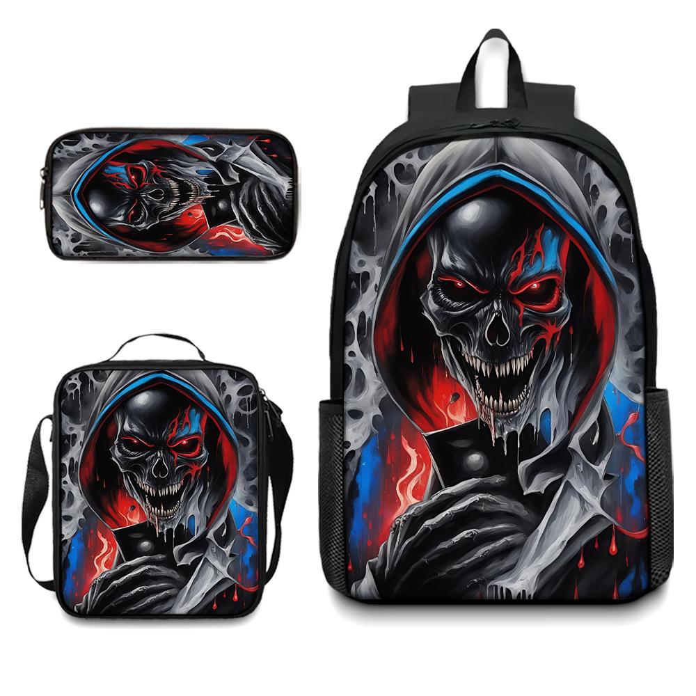 Peripheral Backpack, Skull Schoolbag, Student Backpack Pencil Case