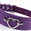 Готическое регулируемое металлическое колье-чокер с пряжкой для женщин, с декором в виде сердца, колье-чокер из искусственной кожи, ювелирный аксессуар