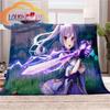 Adventure Game Genshin Impact Cartoon Flannel Blanket Cozy Bed  Lightweight Soft Throw  Sofa Quilt for All Seasons