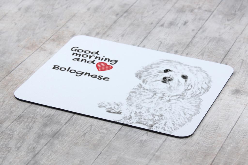 Bichon Bolognese, Bolo, Botoli, Bottolo - mouse pad with print, personalized dog-themed mouse pad, unique gadget for an office worker by Art-Dog brand