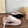 Niche Pink Bread Shoes Women's New Summer Models, Trendy and Versatile Casual Board Shoes, Platform White Shoes
