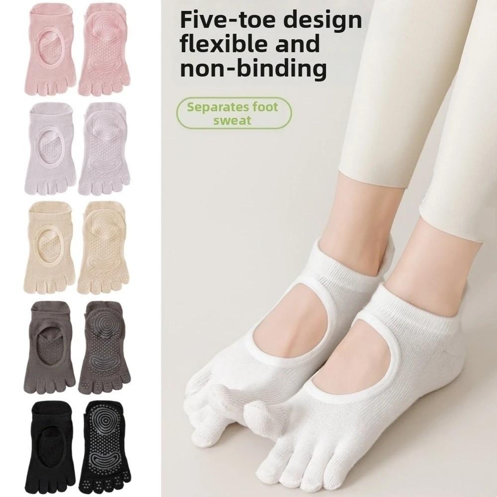 Anti-slip Five-toe Boat Socks Five Finger Floor Toe Socks for Pilates and Fitness