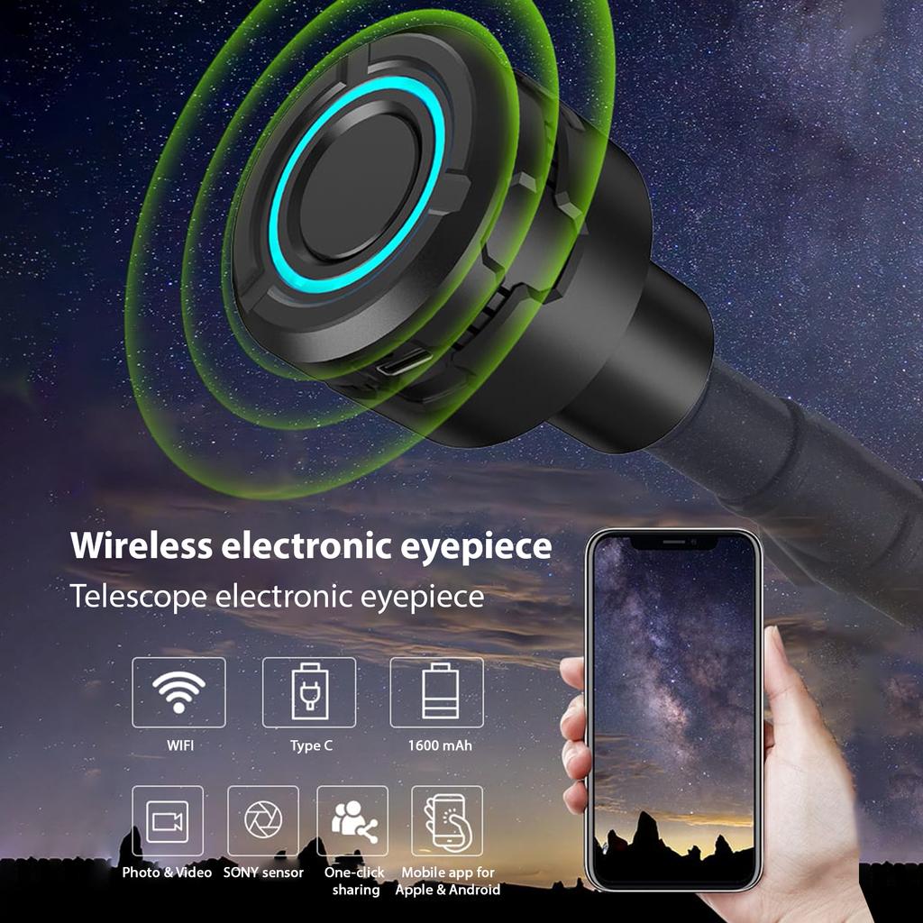 Беспроводной WiFi цифровой окуляр для телескопической камеры, запись видео 4K, фотосъемка, встроенная батарея