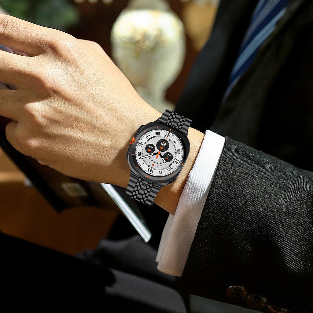 Браслет из нержавеющей стали для Samsung Galaxy Watch Ultra 47 мм, без зазора, сплошной металлический, деловой, замена