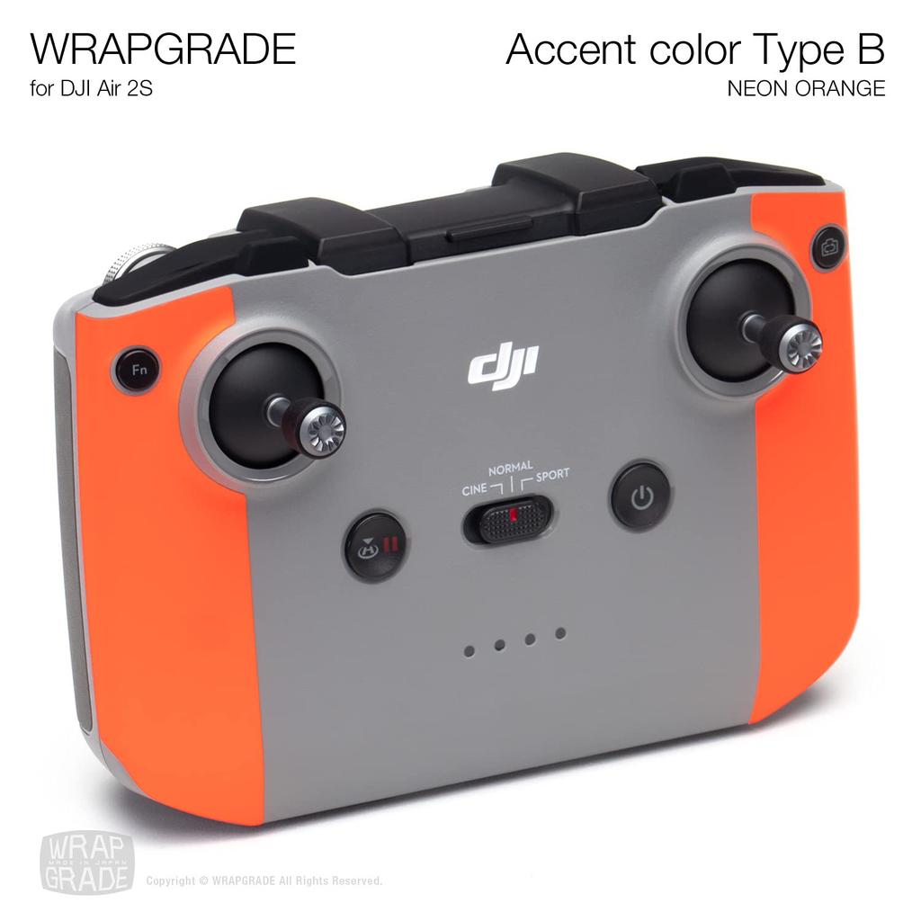 Виниловая пленка WRAPGRADE для DJI Air 2S, Цвет акцента B (Неоновый оранжевый)