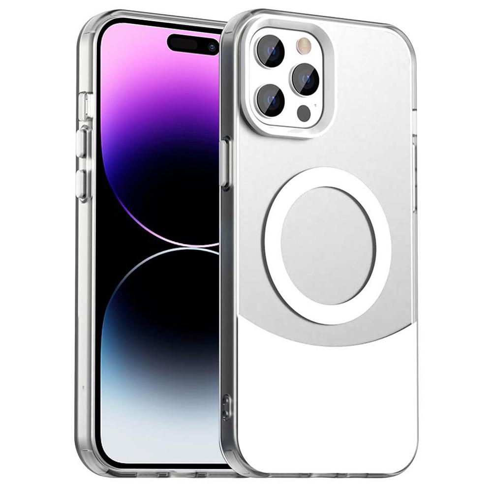 For iPhone 14 Pro Case Compatible with MagSafe Color Splicing IMD TPU+PET+PC Mobile Cover