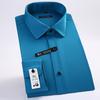 Excellent Solid Classic Long Sleeve Turn Down Collar Bamboo Fiber Elastic Slim Fit Men Social Shirts