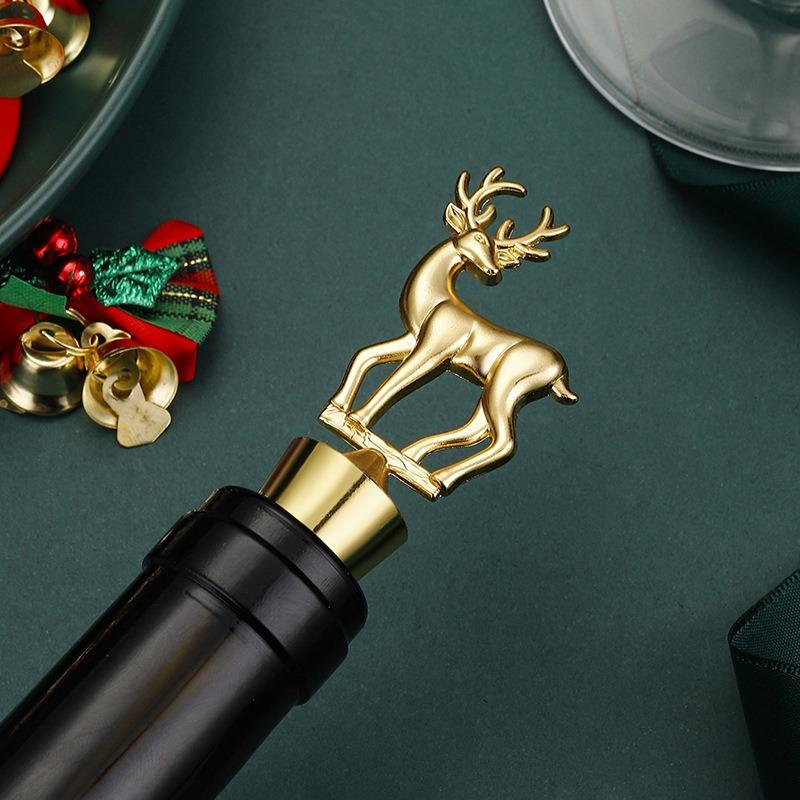 Christmas Deer Red Wine Stopper Food-grade Grape Red Wine Preservation Sealed Bottle Stopper Christmas Holiday