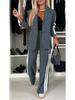 2024 Autumn/Winter European & American Women's Long-Sleeved Turn-Down Collar Casual Suit Set