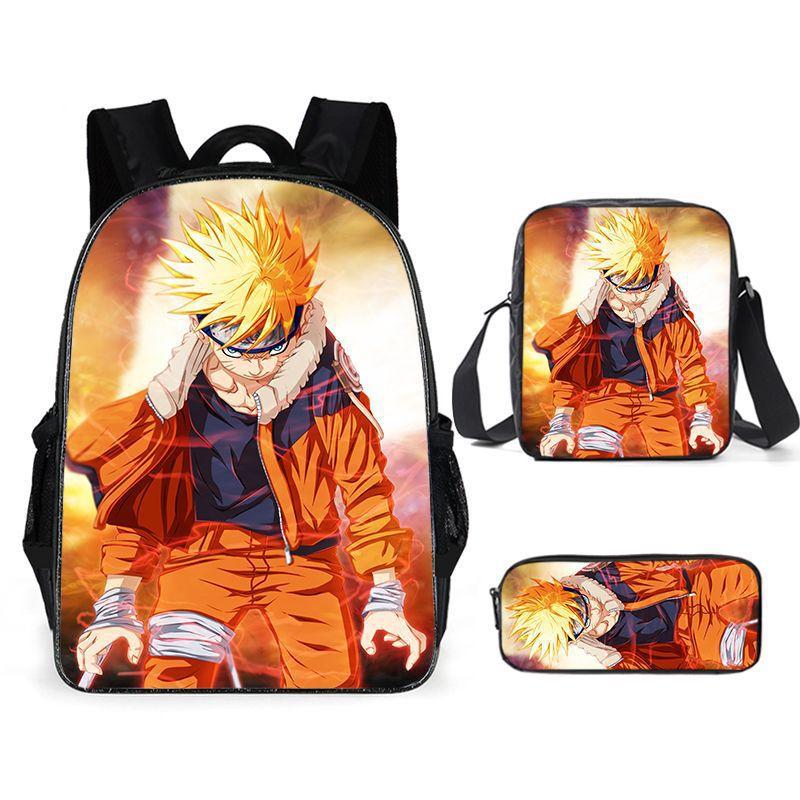 Naruto Naruto Surrounding Primary School Bag Cartoon Animation Backpack Satchel Pencil Case