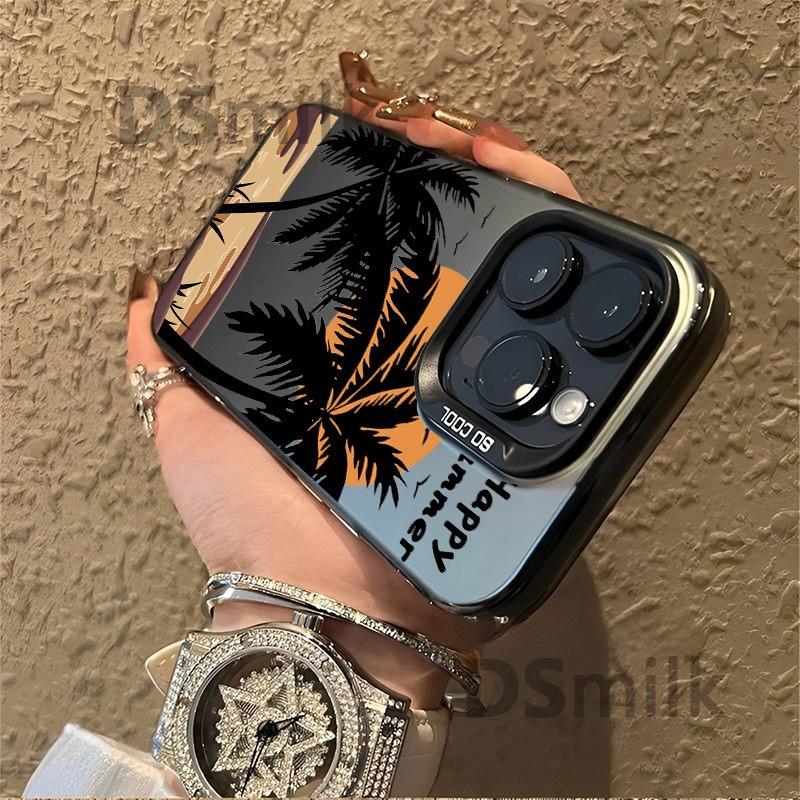 Подходит для чехла на телефон iPhone15Pro Кокосовая пальма 15 лазерный 14 Apple 13 противоударный 11XsMax жесткий 78plus