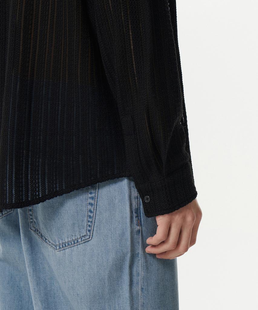 MUSINSA STANDARD Relaxed Crochet Shirt [Black]