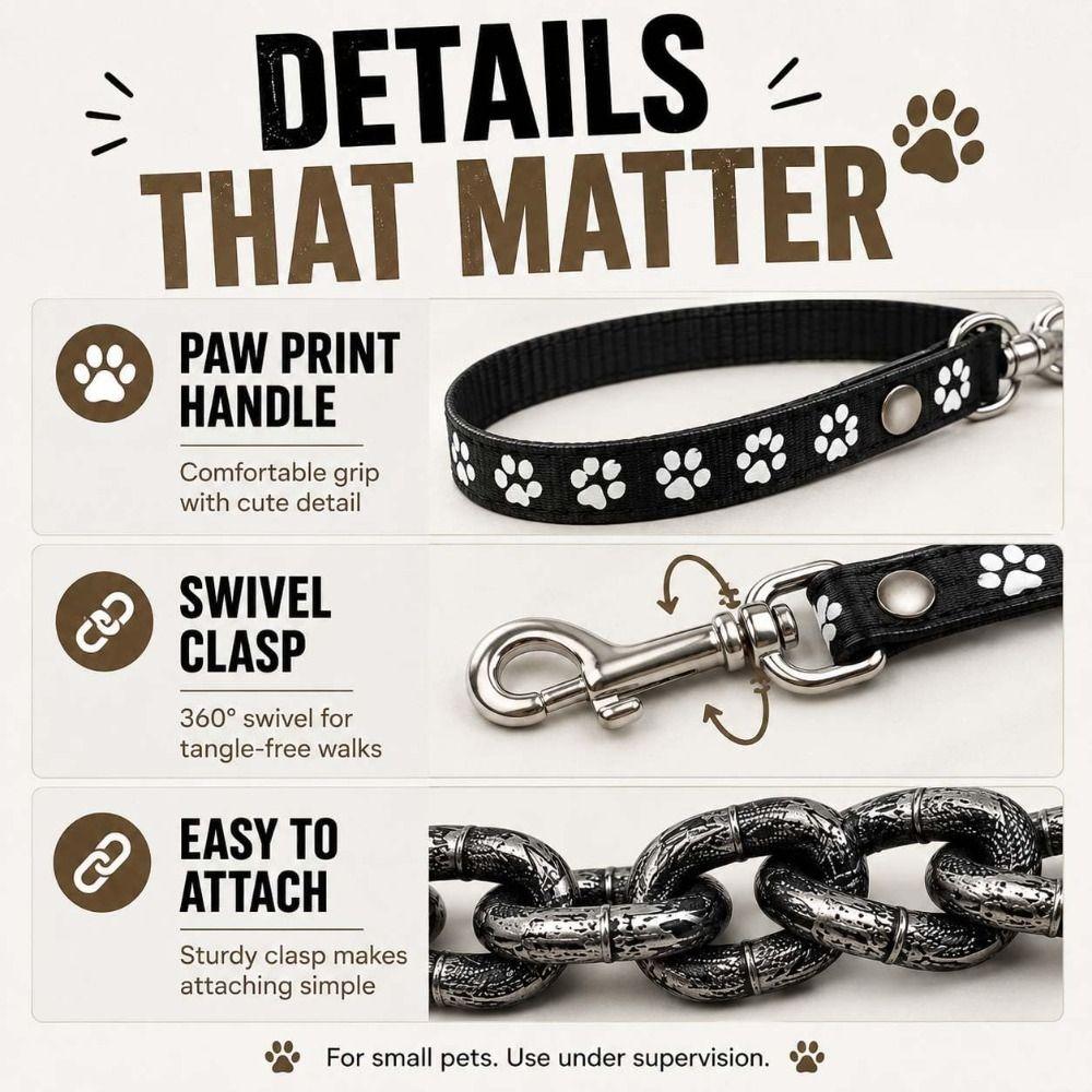 Lightweight Fake Chain Leash Funny Photo Prop Leash Novelty Dog Leash Prop  Puppy Walking