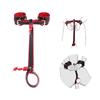 DV9001 Submission Play Body Leather Restraint Training Gear Male Testicle Wrist Restraint Strap Black and Red Design for SM