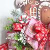 1pcs Gingerbread Christmas Wreath 50cm/20-inch Artificial Wreath Door Sign Christmas Decoration For Farmhouse Fence