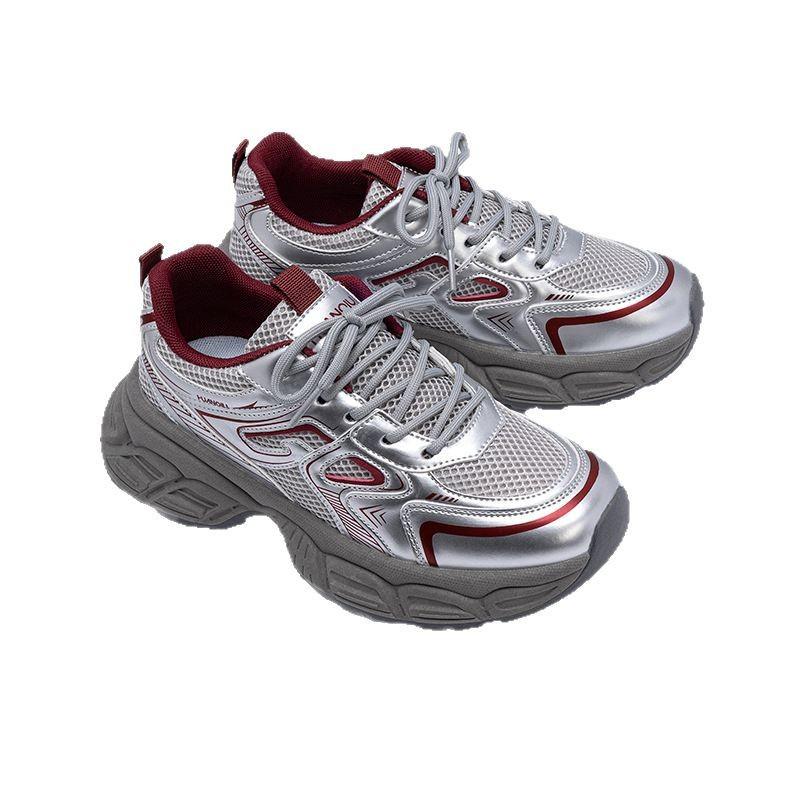 Global thick-soled heightening dad shoes women's ZHQ-XA367 spring new breathable retro trend sneakers women