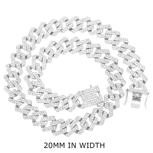 Iced Out кубинское звено-цепочка золотого цвета со стразами мужское ожерелье блестящее рэперское ожерелье для мужчин хип-хоп corrente masculina