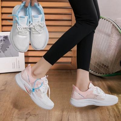 Легкие тканые спортивные кроссовки для женщин, модные, весенне-летние, новые, с мягкой подошвой, дышащие, женские, сетчатые, на высокой подошве