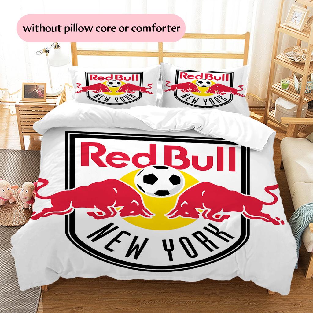 New York Red Bulls Pattern Bedding Home Decoration Birthday Gift (1 * duvet cover + 2 * pillowcase, without core)
