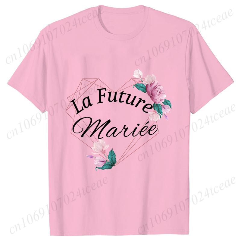 Wedding Tops Women Bachelorette Party Blouses Bridesmaid French Team Bride Squad Tshirt Flower Graphic Bridal Shower Aesthetic