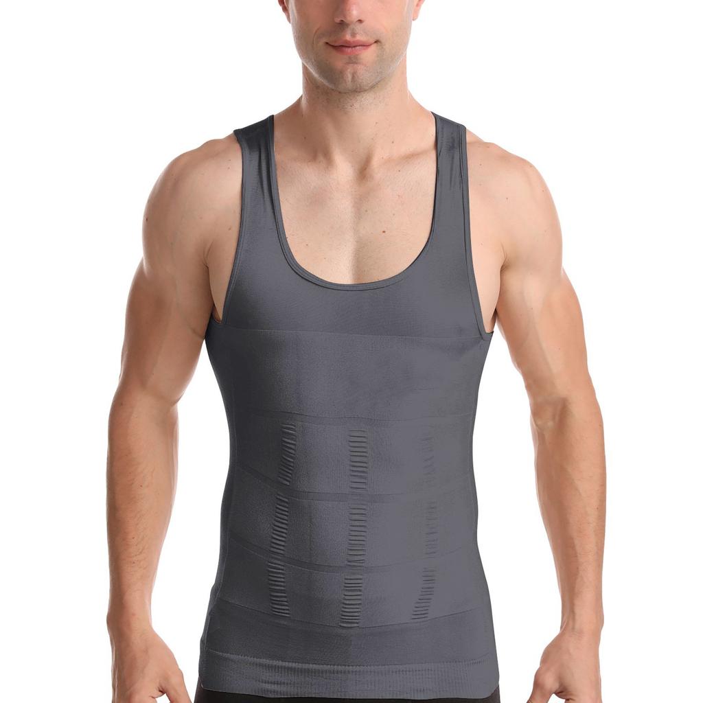Мужская компрессионная рубашка для похудения, корректирующее белье, майка