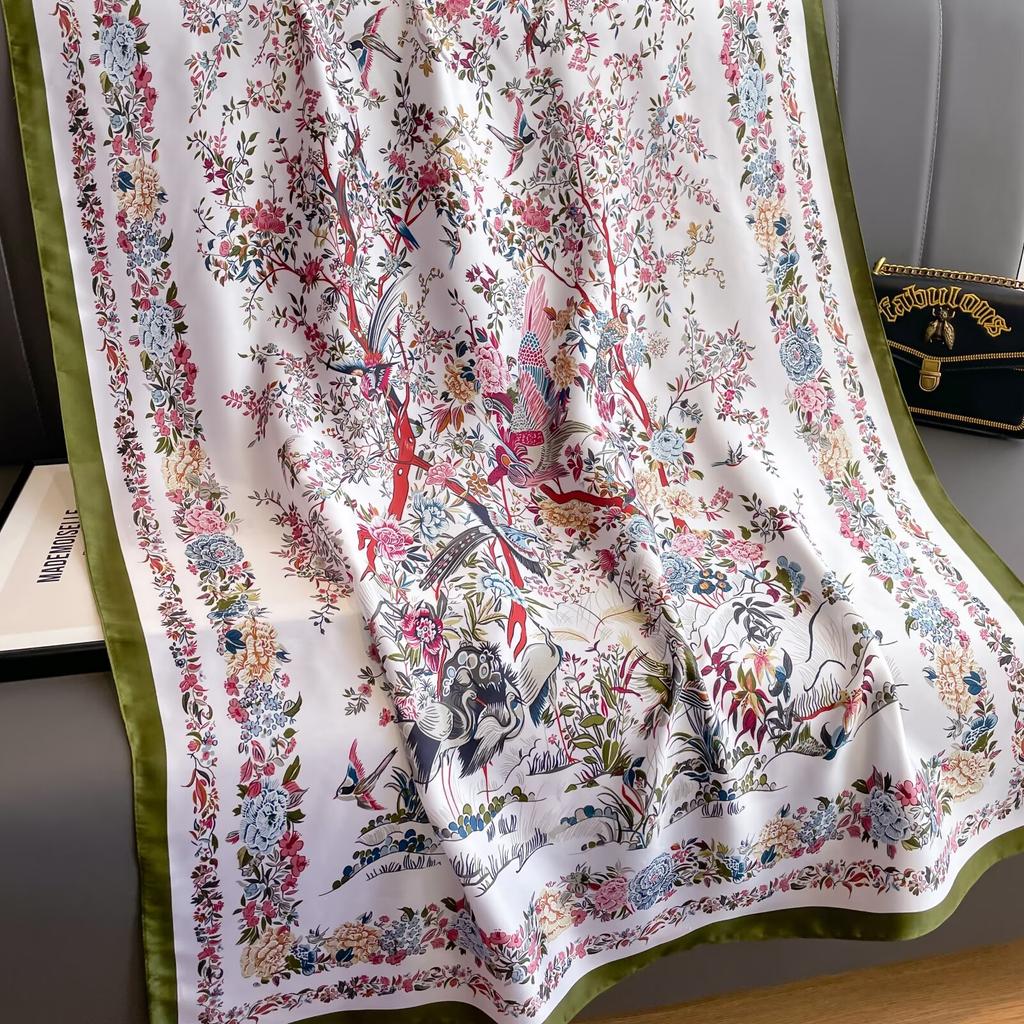 Весна и лето, путешествия, отдых, солнцезащитное пляжное полотенце, шаль, модный темпераментный женский длинный шелковый шарф на улице