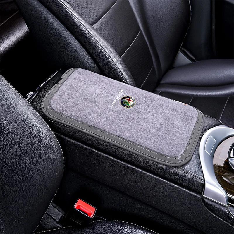 Car Stickers For Alfa Romeo Car Central Armrest Cushion Box Protection Pad Non-slip For Alfa Romeo Giulia Stelvio Giulietta 156
