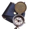 Thoreau Go Confidently Quote Гравированный компас в тисненом кожаном футляре, лодочный компас для кемпинга,