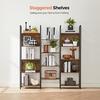 Bookcase, Shelves with 14 Storage Shelves, Metal Frame, Living Room, Study, Office, Industrial Style, 158 X 24 X 166 Cm, Rustic
