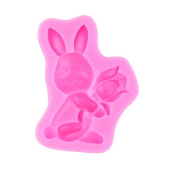 3D Форма для морковного кролика из силикона, пищевая, форма для шоколада, для украшения торта из мастики и смолы, для духовки, можно мыть в посудомоечной машине, легко извлекается, форма для конфет
