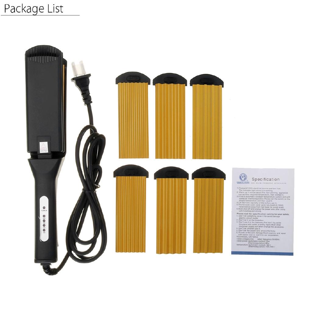 Парикмахерская Керамический Стайлер для Завивки Волна Выпрямитель Завивка Кукурузная Волна Сменные Щипцы для Завивки Гофре 220В~50Гц 4 в 1 50Вт