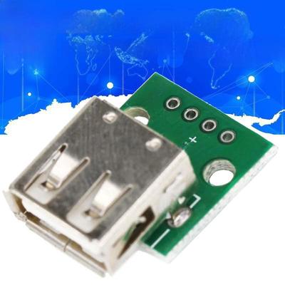 Плата адаптера USB 2.0 Female to DIP 4-Pin с припаянным кабелем питания и передачи данных