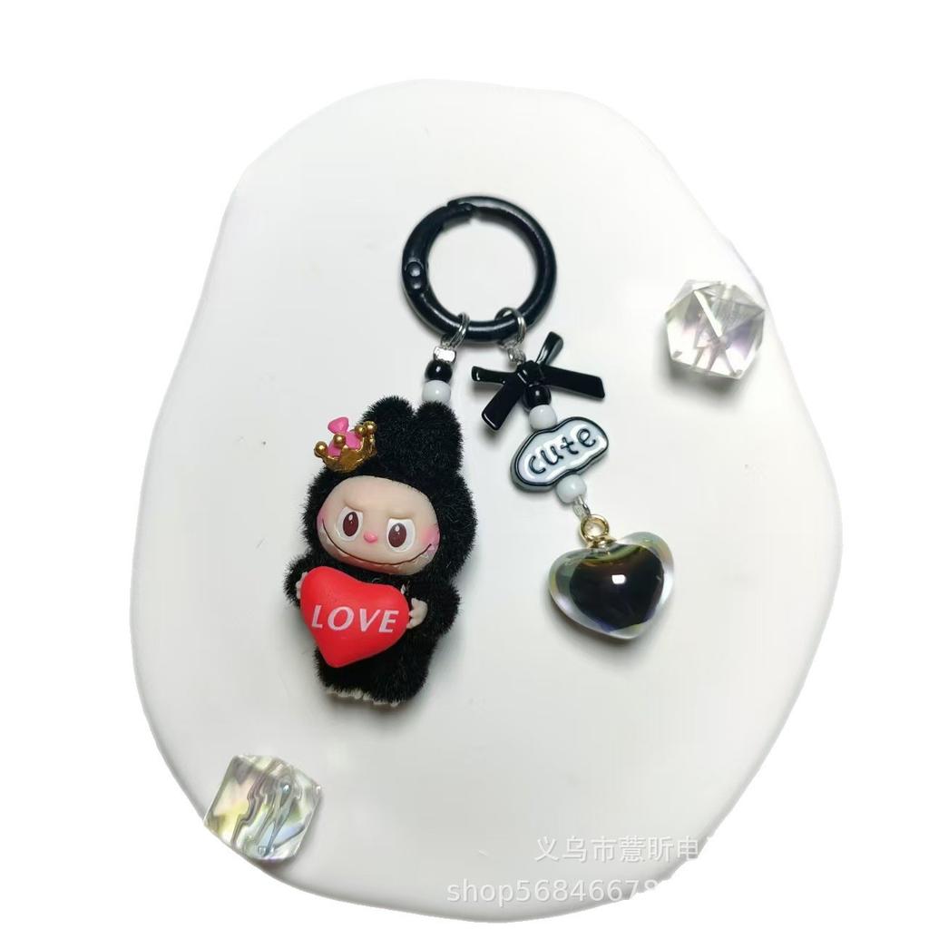 Cartoon Cute Flocking Mini Love Labu Labu Mobile Phone Pendant School Bag Doll Keychain Gift