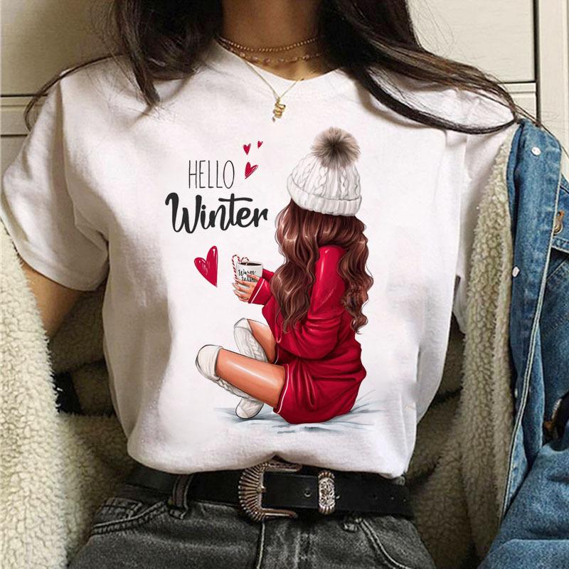 Летняя мода Coffee Girl Urban Base Shirt Круглый вырез Чистый хлопок Короткие рукава Женские футболки Женские