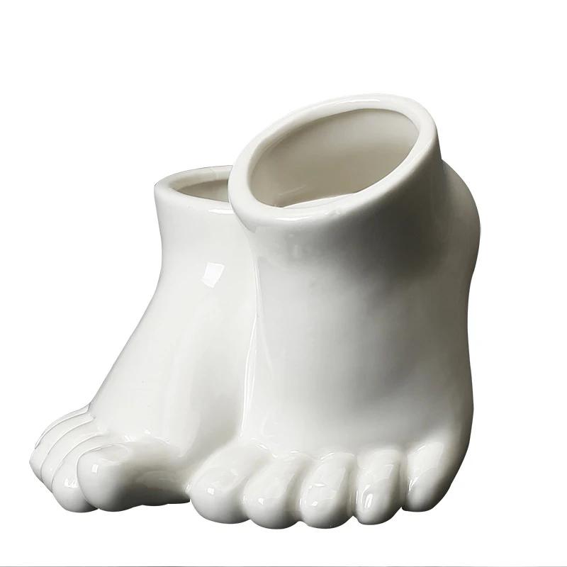 Украшение для дома Керамические цветочные горшки Креативные двухногие цветочные горшки Украшение рабочего стола в офисе Цветочные современные милые цветочные горшки