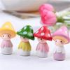 4 шт. Фигурки кукол-грибов, декоративная мини-статуэтка животного для сада фей, миниатюрный садовый мох, микроландшафтные украшения из смолы