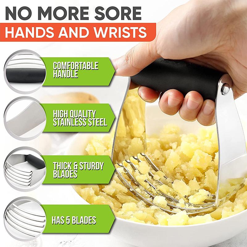 LMETJMA Spring Chef Dough Blender Pastry Cutter with Heavy Duty Stainless Steel Blades Multi-Purpose Dough Blender Mixer JT208