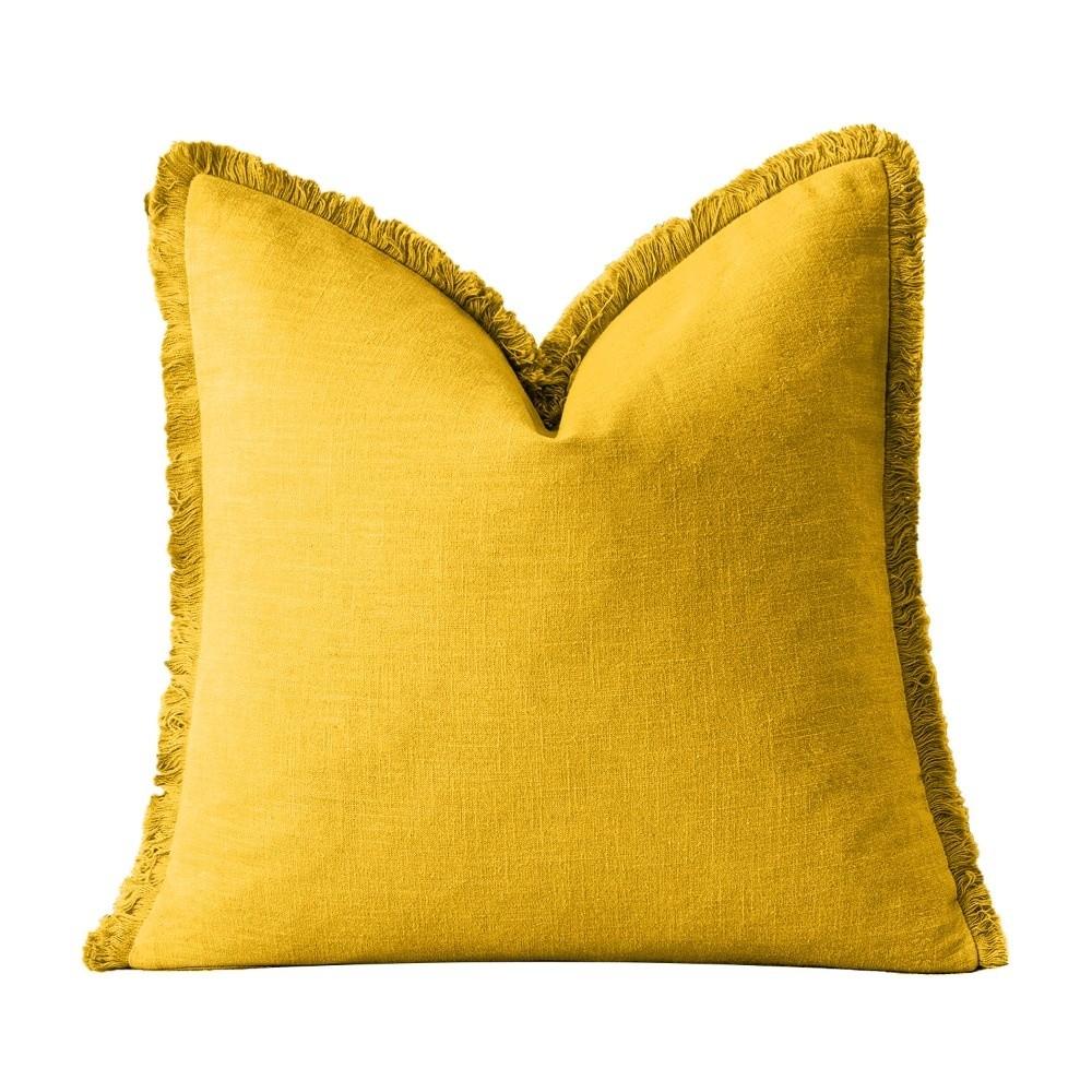 Tassel Trim Bohemia Cushion Cover Solid Color Pillowcase Modern Throw Pillow Cover  Hotel