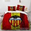 Size 3D Printed Football Club Standard Bedding Three-Piece Quilt Cover Pillowcase