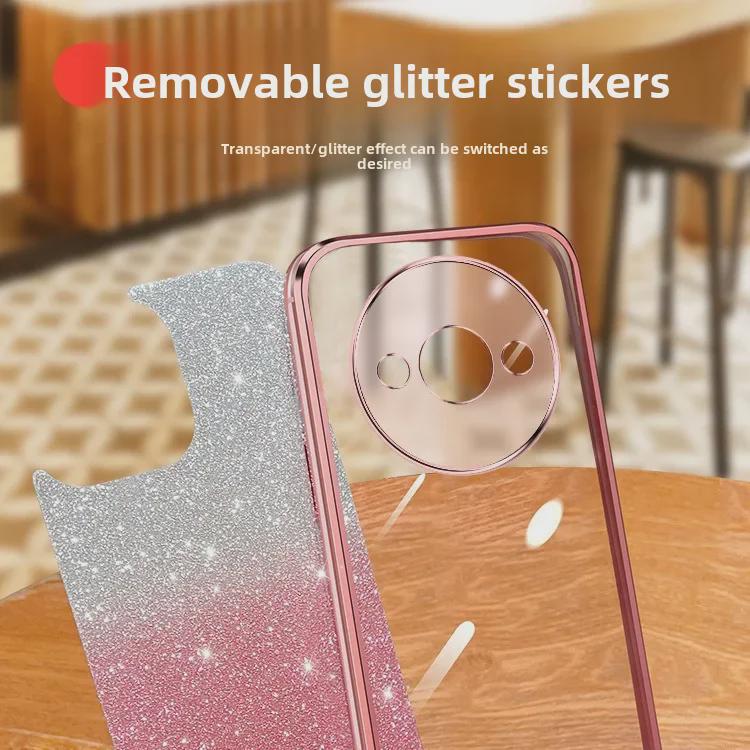 Прозрачный блестящий гальванический силиконовый чехол TPU для Redmi A3 - защитный чехол от падения для мужчин и женщин