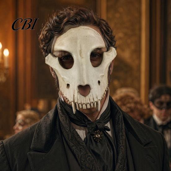 Skull Masque Halloween Sheep Head Masque, Full Face Cosplay Accessory, 3D Realistic Scary Animal for Masquerade Party Design